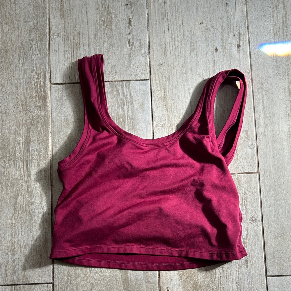[TEREZ] Burgundy Sleeveless Crop Top/Sportsbra - Size Medium